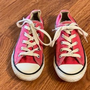 Converse All Star Pink Canvas Sneaker Size 1 Youth